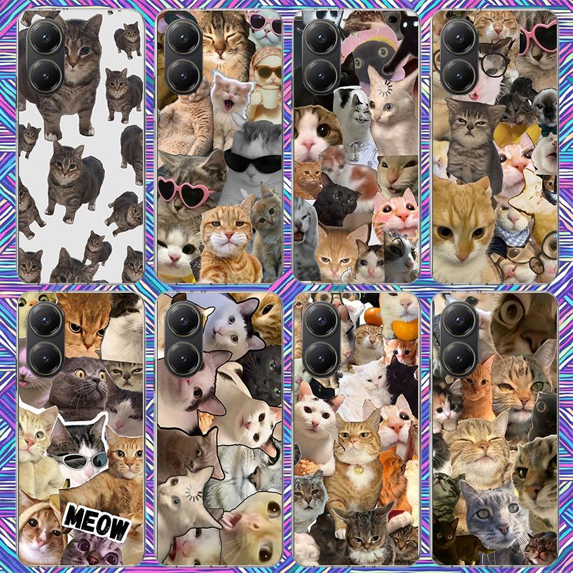 Crying Cat Memes Phone Case For Xiaomi Poco X7 X6 X5 Pro F7 Ultra Redmi 15C 15 13 13C 12 12C 10 10A 10C 9 9A 9C 9T Shell Poco X7