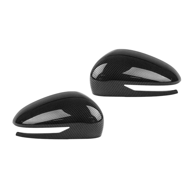For Genesis G70 Carbon Fiber Gloss Rearview Side Mirror Covers Cap Housing Trim