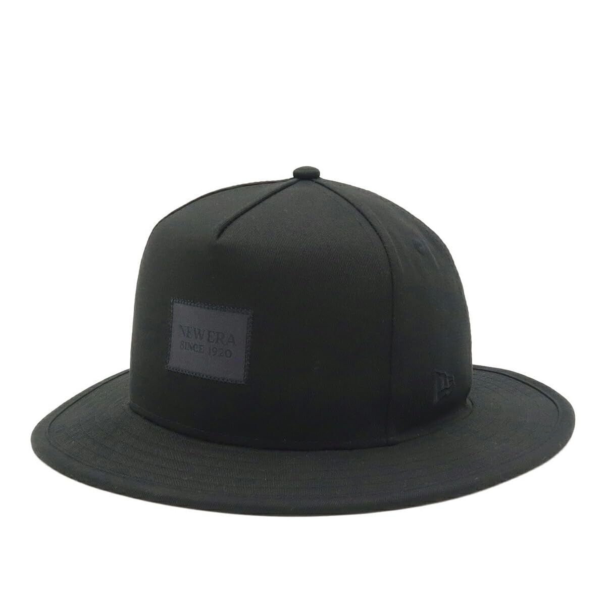 Приключенческая шляпа New Era с черной нашивкой, Черный, M/L, 5-панельная, Тканая нашивка, Черный