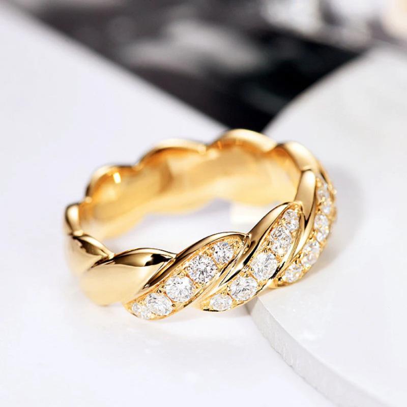 European and American Popular Zircon Ring, Twist Popular Cuban Hip-hop Men's Ring, High-end Ring Ring