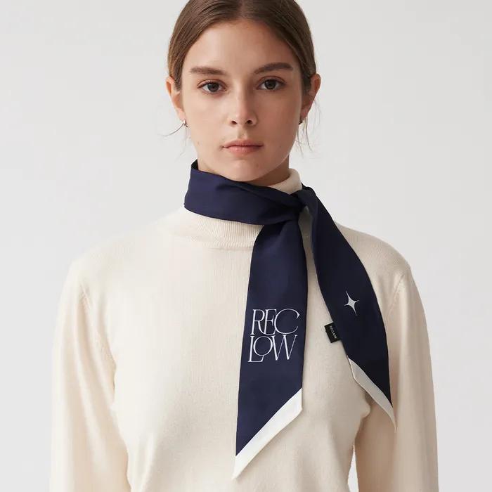 [Reclow X Artnom] ART SHINE Long Scarf NAVY