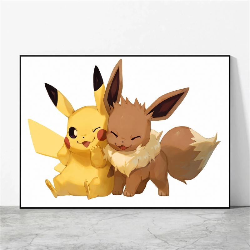 Anime Canvas Paintings Pokemon Ash Ketchum Pikachu Poster Wall Decorative Brings Endless Joy Show The Cozy Home Atmosphere