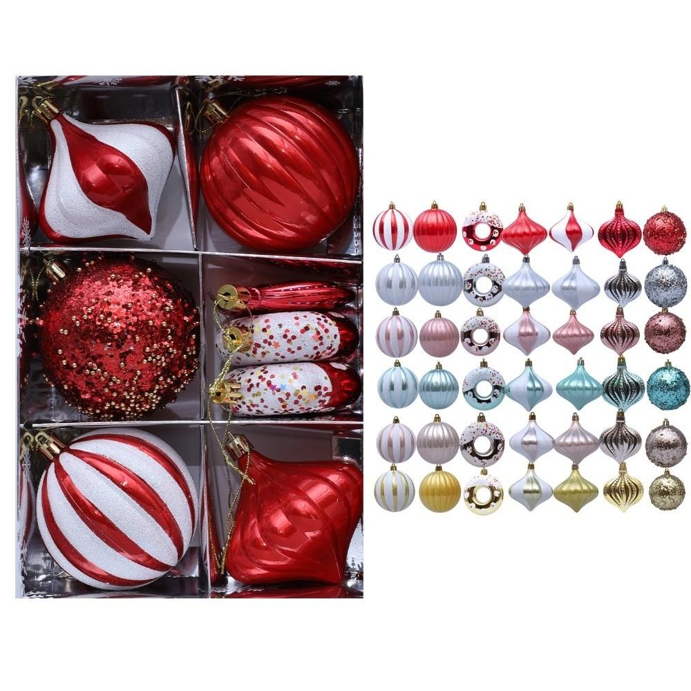 8PCS/Box 8CM Christmas Hanging Balls Electroplated Painted Shatterproof Christmas Tree Ornament Plastic Christmas Ball Set