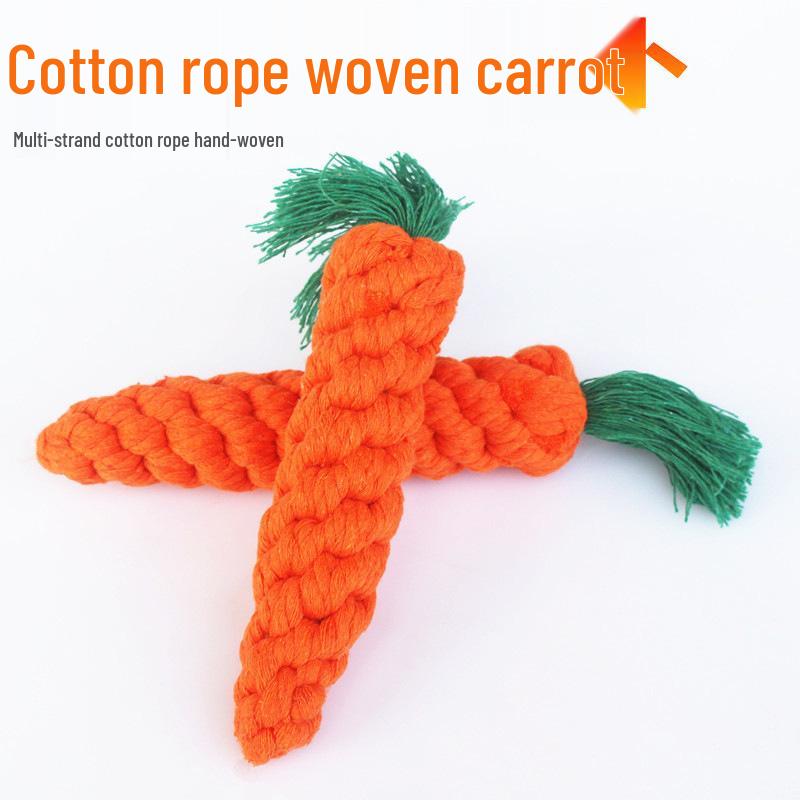 

Hand-Woven Cotton Rope Carrot Dog Toy Cotton Rope Carrot