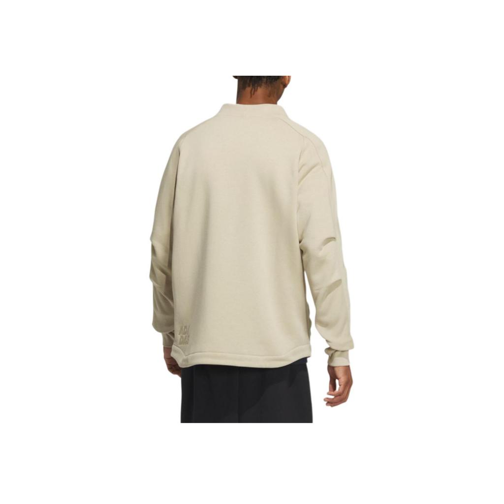 Adidas All Szn Oversized Cardigan Solid Color Letter Logo Embroidery Detail Long Sleeve Knit Sweater Men cardigans Prairie-Brown IY4281