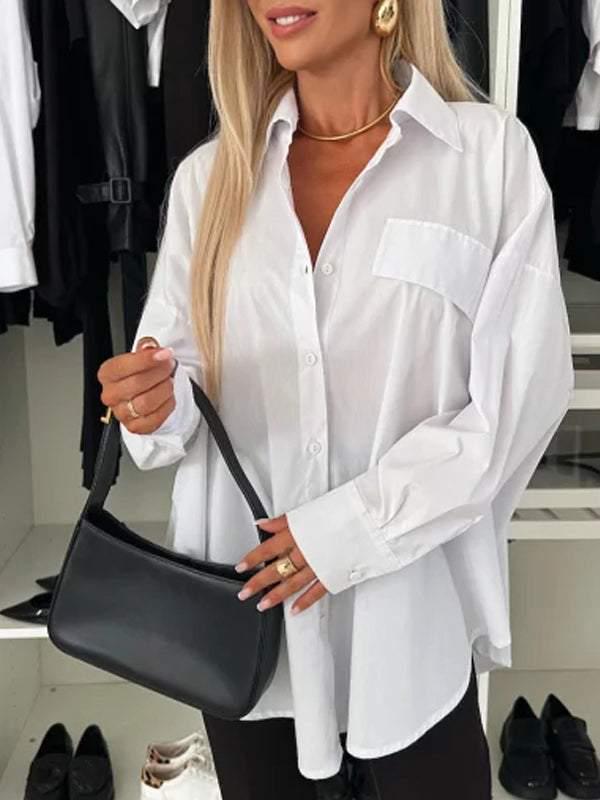 2024 Women's Casual Loose Long Sleeve Temperament Shirt Top