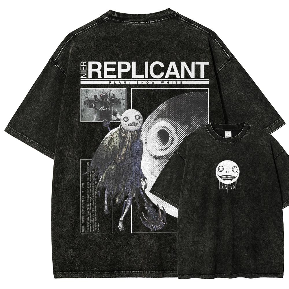 

Nier Automata NewModel Washed T shirt Anime Lover personality Clothes Oversized Year round clothing Unisex hot product Couples 2XL
