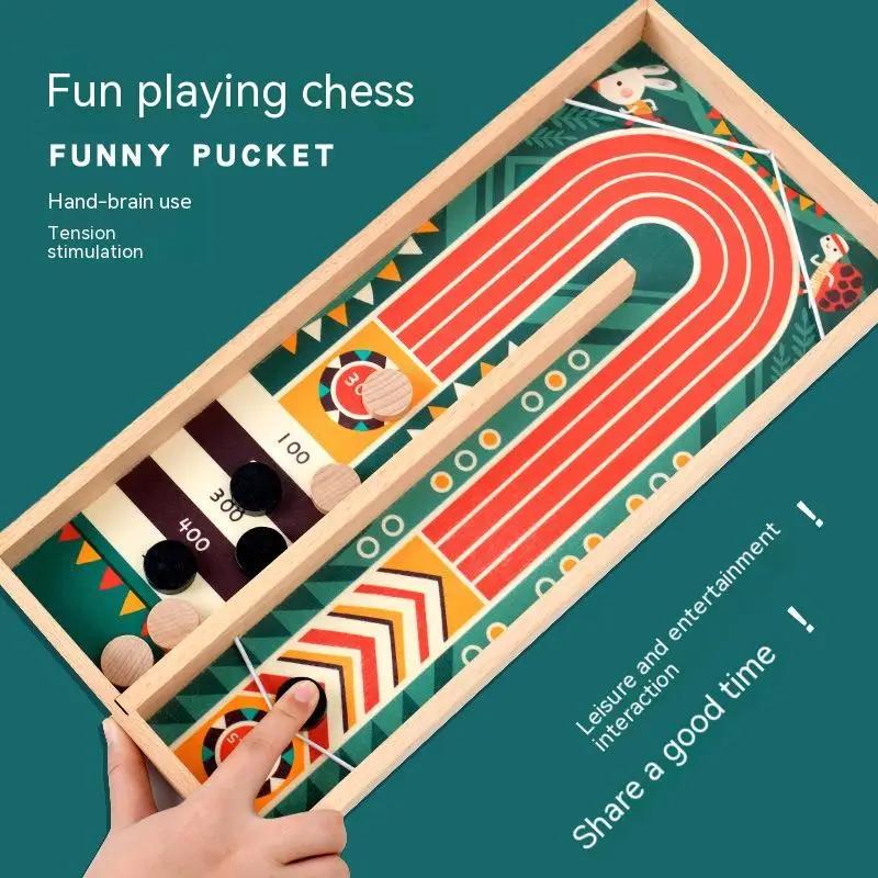 Wooden Bounce Chess Game for Parent-Child Fun Interactive Board Game Toys for Two Player Battle Family Party Christmas Gift