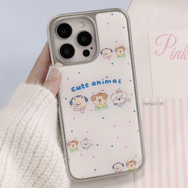 Zhitai Electroplated Silver Edge Drip Glue Case for iPhone 16/15/14 Pro Max/15 Plus