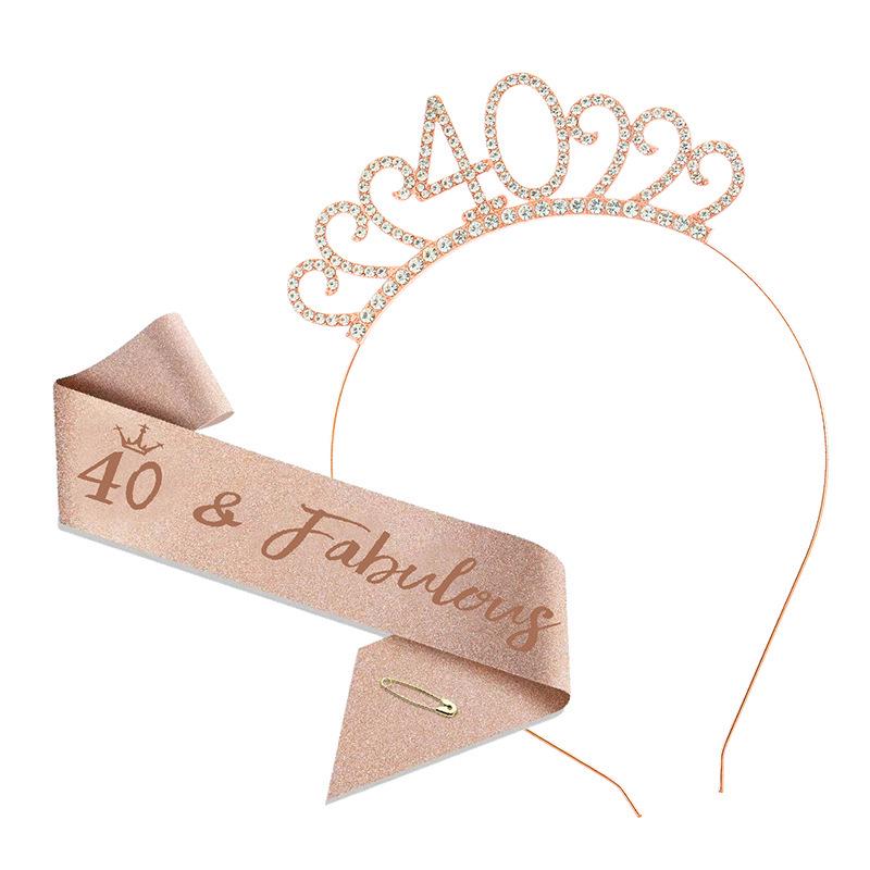 Cross-Border Digital Birthday Crown Set: Headdress, Party Shoulder Strap & Etiquette Belt Photo Prop for Girls