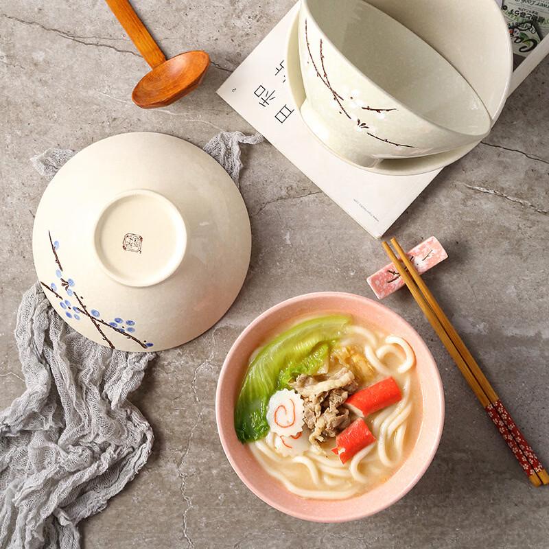 Japanese Style Underglaze Ceramic Noodle Bowl