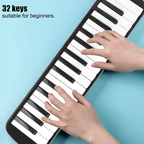32-Key Melody Harmonica, Lightweight and Comfortable for Beginners and Kindergarteners (Black)
