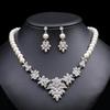 Elegant Pearl & Rhinestone Floral Set for Weddings: Exquisite High-End Accessories for Ladies