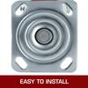 SucceBuy 4 Pack 6" X 2" Heavy Duty Iron Core Polyurethane 2 Rigid and 2 Swivel Casters Side Brake 1000LBS Capacity Per Wheel