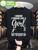 100% Cotton Disc Golf T-shirt for Women - "I Know I Throw Like a Girl