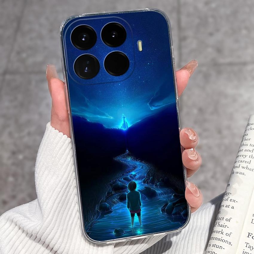 Cases For Redmi 17 17C / Xiaomi 17T Pro / 17 Pro Max 17 Ultra 17 Max Cute Girl Label Pattern Phone Covers Transparent TPU Ultrathin Lightweight Bumper