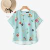 ZANZEA Women Casual Round Neck Floral Print Summer Short Sleeve Blouse