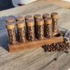Wooden Coffee Beans  Flower  Tea  Display Rack Stand  Glass Test Tube Sealed Storage Cereals canister