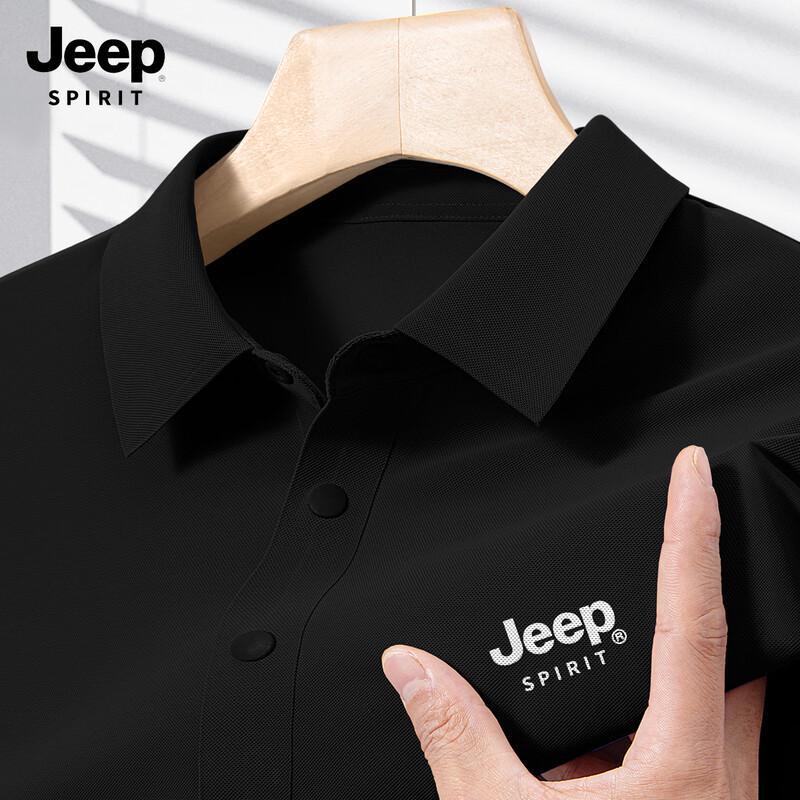 Мужская рубашка-поло JEEP SPIRIT 2025, ледяной шелк, быстросохнущая, деловая повседневная M