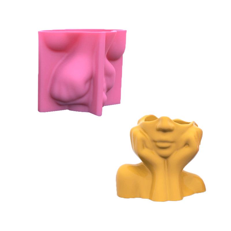 Minimalist Face Silicone Mold for Handmade Candle Plaster Soap Epoxy Resin Chocolate Decoration Gypsum Ice DIY Baking Mould