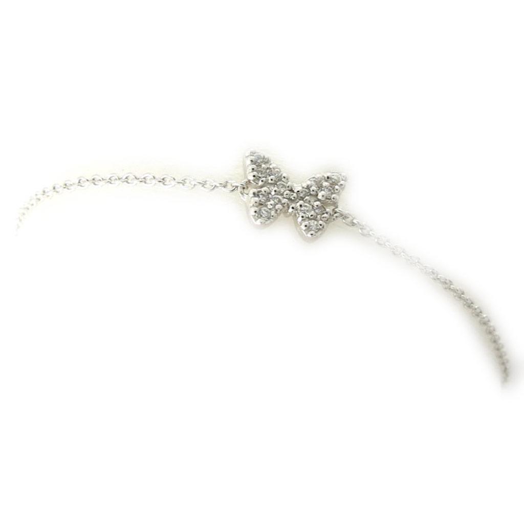Les Trésors De Lily [K6465] - White 'Butterfly' Silver Bracelet