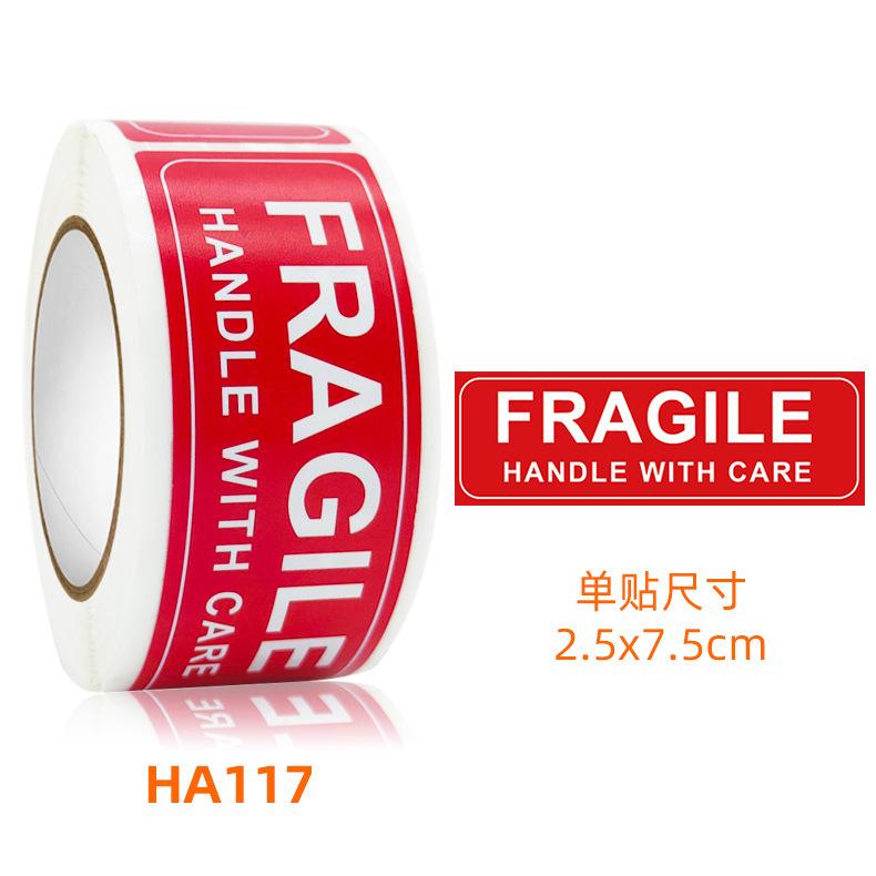 150Pcs/roll Red English Warning Label Sticker for Express Packaging Fragile Items Carton Boxe Shipping Package Decals Business