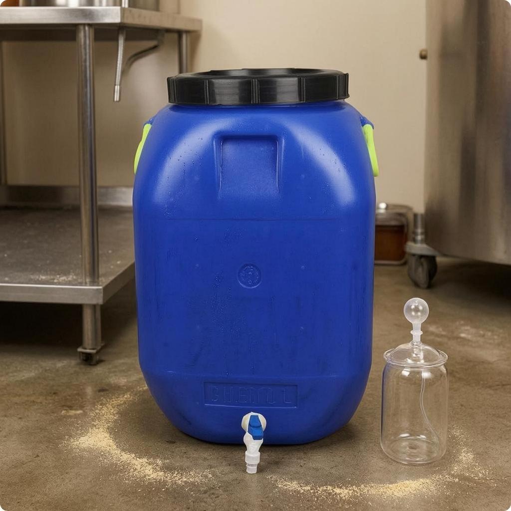 Storage Barrel with Inner Lid and Spigot Sturdy HDPE Water Bucket Portable Container for Liquid Storage