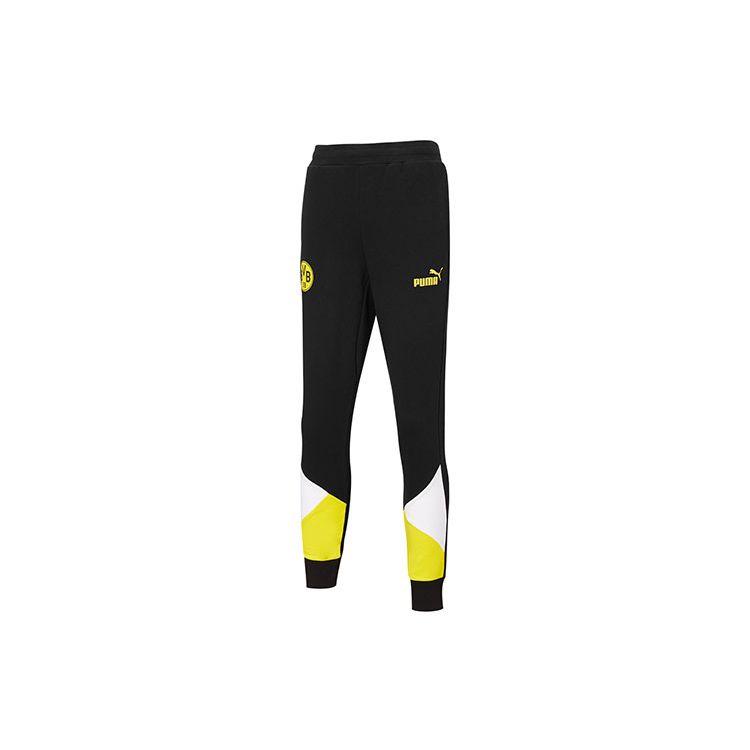 Puma Borussia Dortmund Zúžený střih Střední pas Pletené tepláky Unisex Spodní díl Černá 764320-02