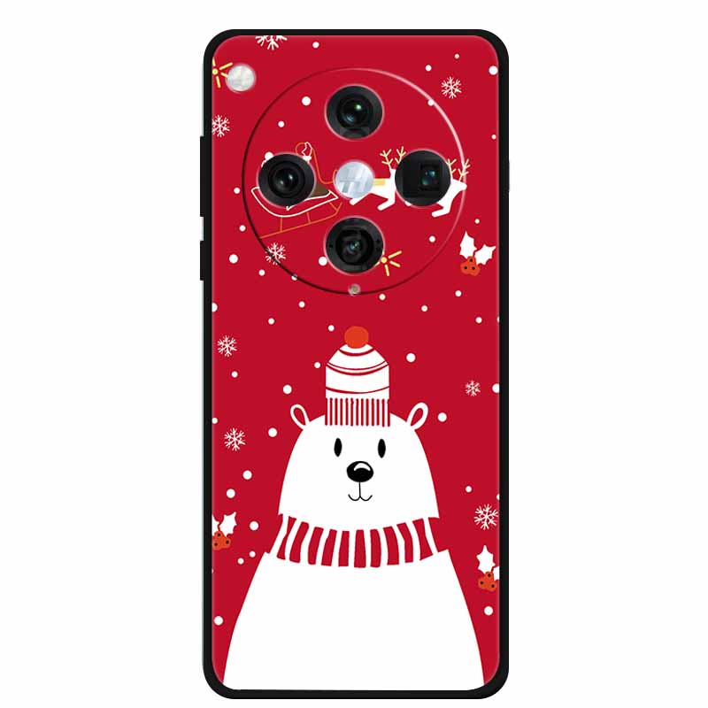 Christmas Cover For Oppo Find X8 Pro 5G 6.78"Black Silicone Cases TPU Santa Claus Christmas Tree Back Cover For Oppo Find X8 5G