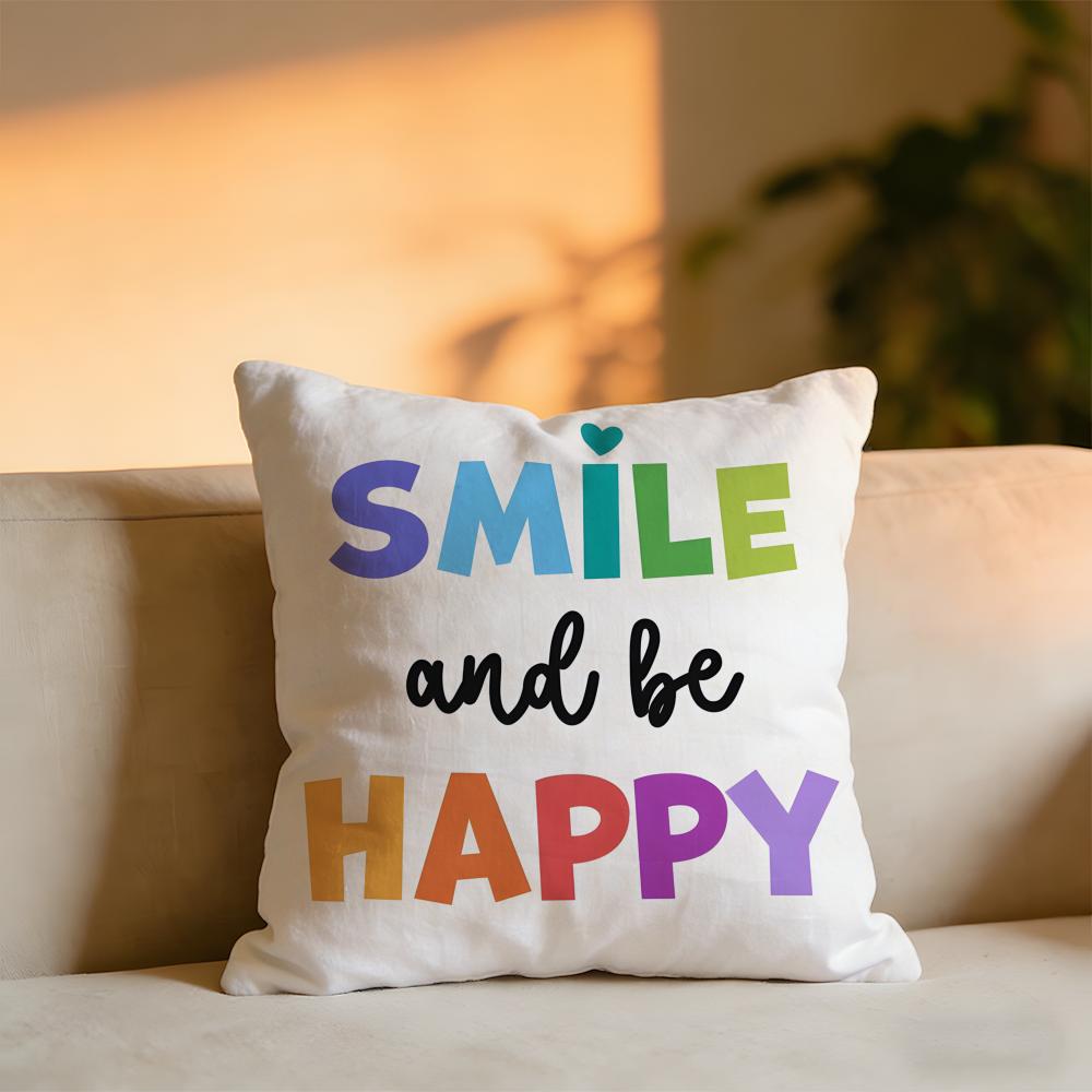 Rainbow Sun Cartoon Cushion Cover Cozy Velvet Throw PillowSoft Warm Cushion For Sofa Bed