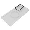 Mobile Phone Case for S23 Ultra Magnet Suction Transparent Phone Protective Shell with Metal Camera Ring
