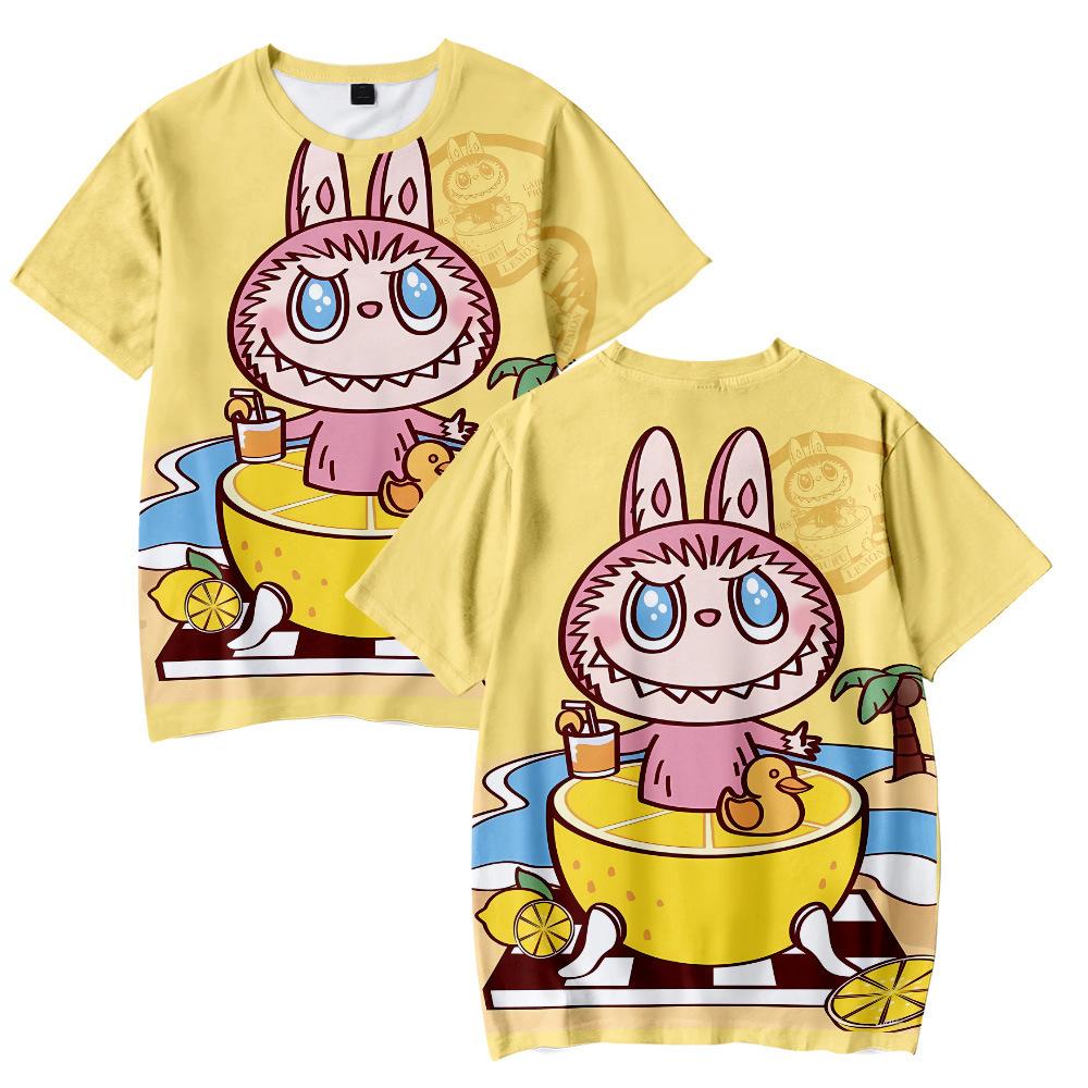 8 barev Dámské Pánské Ležérní Tričko LABUBU Potisk Tričko Léto Žena Muž Oblečení Módní Trička