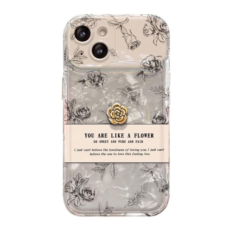 

Подходит для Apple 15 Чехол для мобильного телефона iPhone 14 Promax Line Rose Doll Chain 13/12 Flip Mirror 8 iPhone 6s Plus