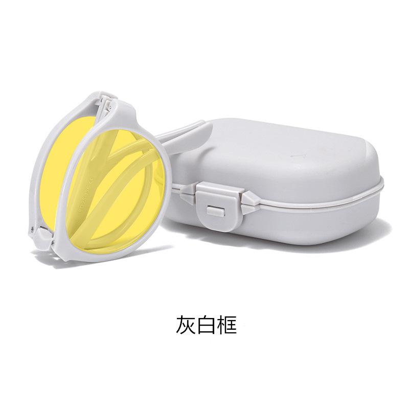 New Foldable Night Vision Glasses for Driving with Box for Men Women Round Ultralight Blue Light Blocking Eye Protection Eyewear