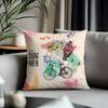 Fashion BBbicycleed Cushion Cover Antidustmite Pillowcase Invisible Zipper Silky Short Plush Sofa Cushion Cover
