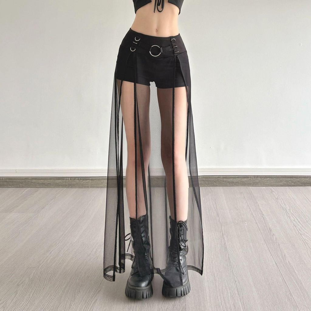 Urban Chic Plaid Patchwork Lace Pleated Mini Skirt