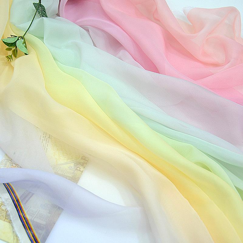 

1М Шифоновая ткань DIY 100x145СМ Платье Ханфу Танцевальная Швейная Тонкая Сценический Костюм Декор Китайский Костюм Градиентный Цвет