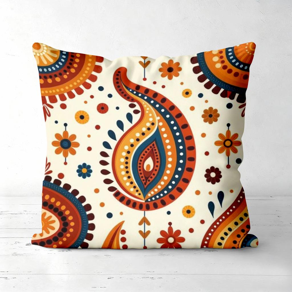 Colorful Floral and Paisley Patterned Decorative Pillows Polyester pillowcase, sofa decorative cushion cov Headboard Pillow