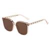 Cool Gold Chain Oversized Square Sunglasses for Women UV400 Anti Radiation Vacation Driving Eyewear