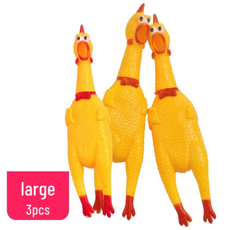 Large Screaming Chicken Dog Toy - 3 Pack