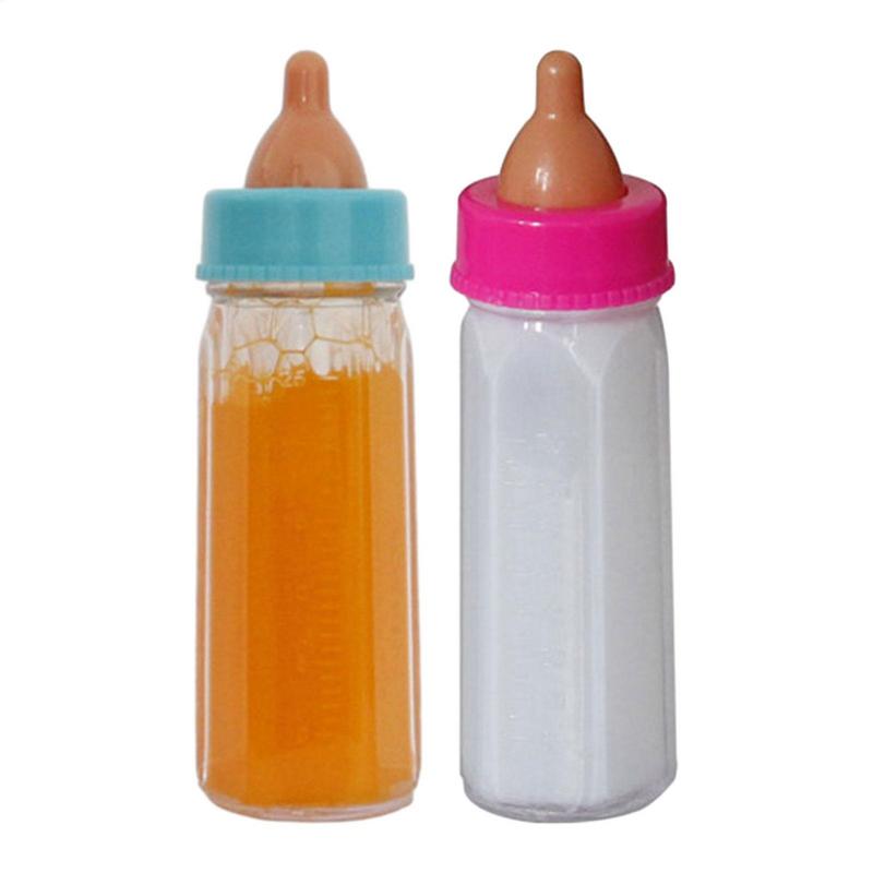 1pc Baby Doll Feeding Bottle Disappearing Milk/Juice Magic Bottle Pretend Play Feeding Toy for Kids Gift Dolls Accessories