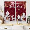 2pcs Red Christmas Ball Print Curtains Soft Microfiber Rod Pocket Design For Easy Hanging Perfect For Living Room Bedroom Study