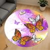1pc Butterfly Artwork Round Chair Mat Area Rug - Non-Slip, Floor Mat for Office, Bedroom, and Indoor Decor C1125185