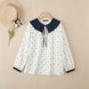ZANZEA Women Splice Doll Collar Casual Long Sleeve Polka Dot Print Blouse