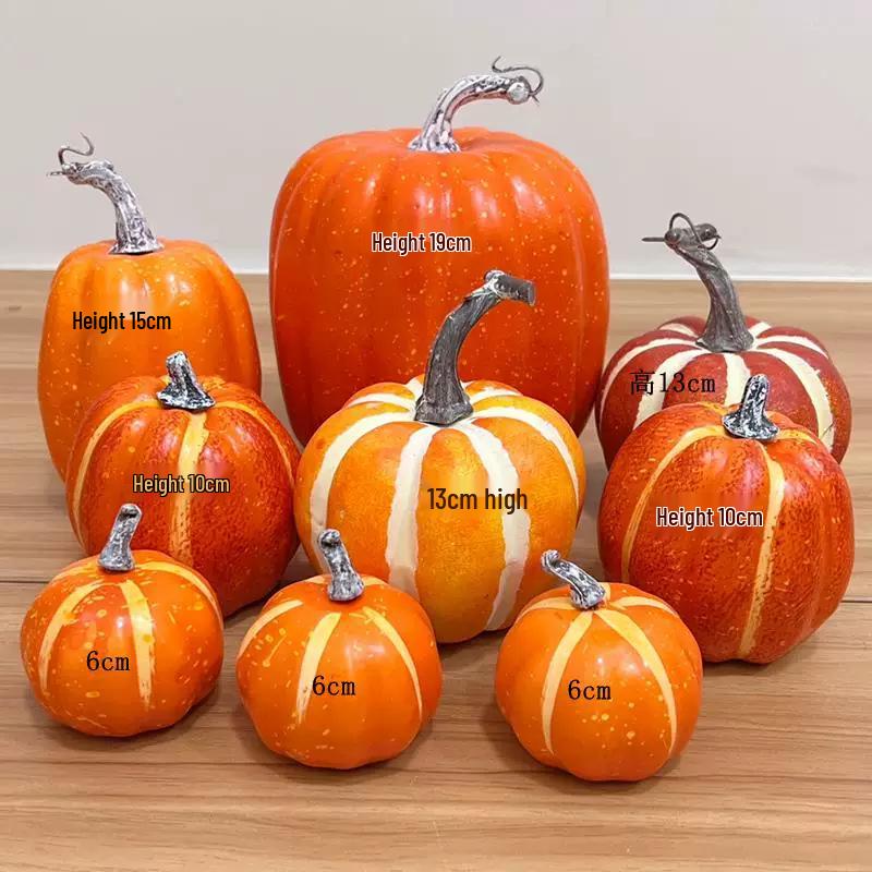 Herbst-Dekorationsset: Schaumstoffkürbisse, Tannenzapfen und Ahornblätter für Halloween und Thanksgiving
