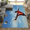 Soccer Ball Stormy Sky Floor Mat Perfect for Dining Room Outdoor Entryway Balcony Anti-slip Rug Anime Office Decor Spiritual Gift