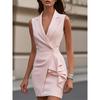 Summer Women Waist Cinched Elegant Blazer Dress, Fashion Casual Dress for Women European American Size, Cross-border Women Clothing