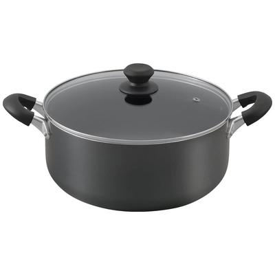 Iris Ohyama Gas med Diamant Let at Rengøre Sort Gryde, 28cm, Kompatibel med Gas/IH, Låg, Belagt, Langtidsholdbar, Non-Stick, DIS-P28