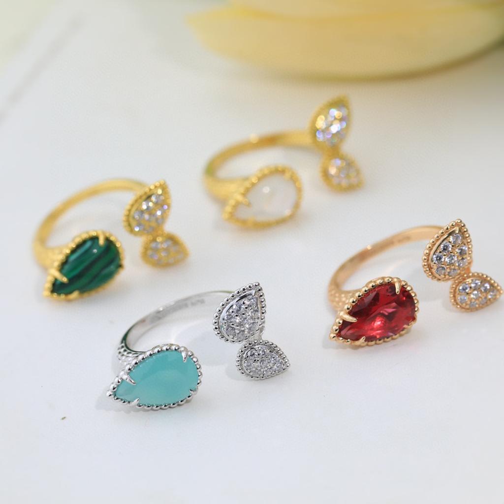 New In Classic Popular Brand Women's Rings Luxury Jewelry for Women Pure 925 Sterling Silver Designer Ring Water Drop Open Rings