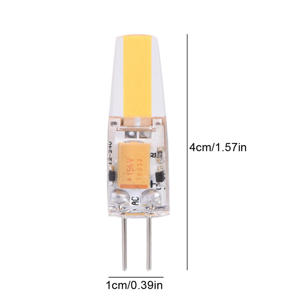 10Pcs ACCelsiusDC12-24V G4 COB LED Light Bulbs NOn Dimmable Silicone Lamp Fixtures (Warm White)